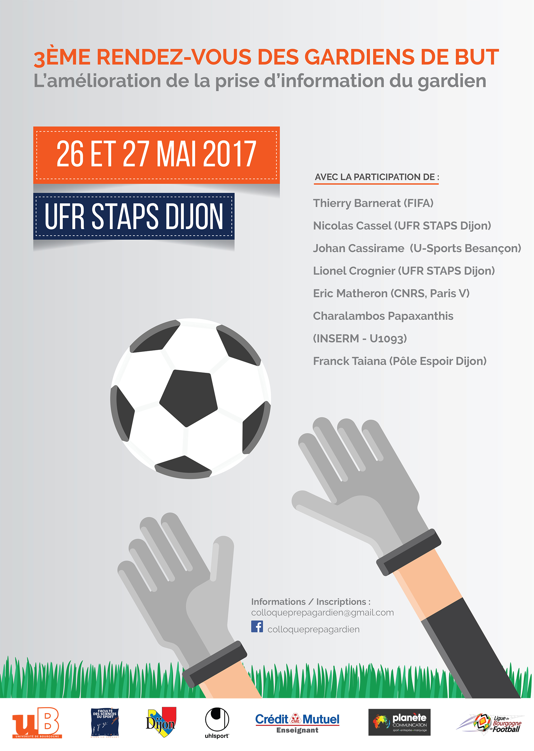 Affiche 3ème Colloque Gardien de But Dijon 2017